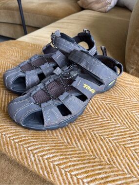 Teva Gray and Black Closed-Toe Adventure Sandals